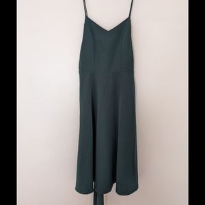 Deep green open back cami dress formal semiformal